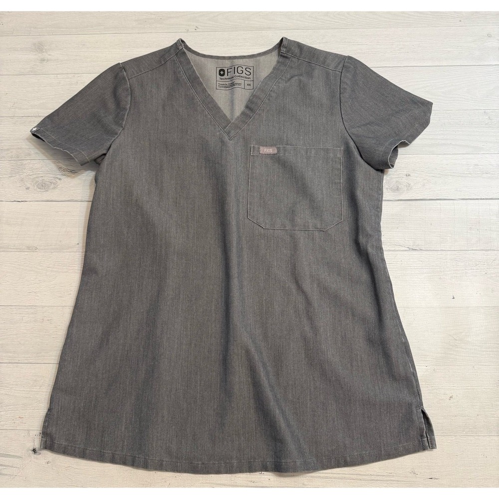 FIGS technical collection Catarina scrub top grey women's XS